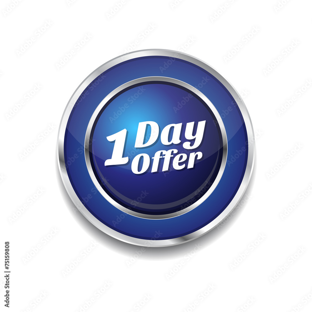1 day Offer Blue Vector Icon Button 1 day Offer Blue Vector Icon Button