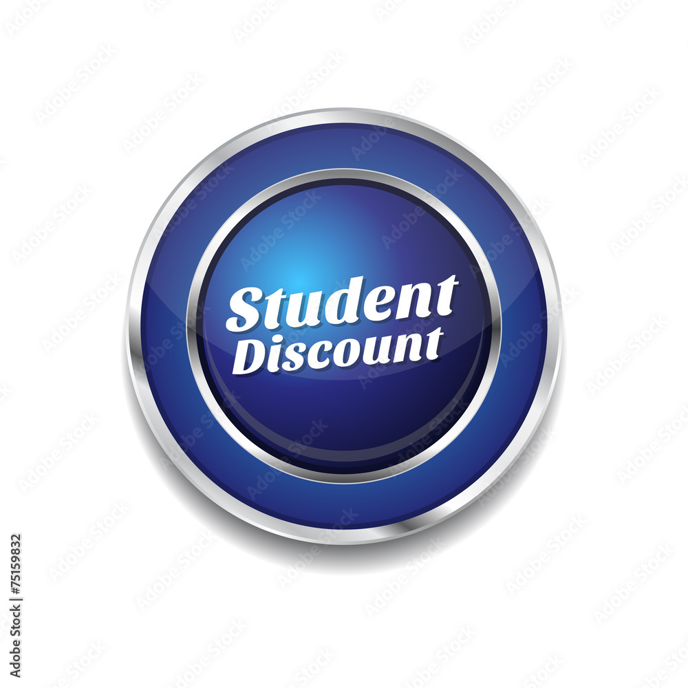 Student Discount Blue Vector Icon Button Student Discount Blue Vector Icon Button