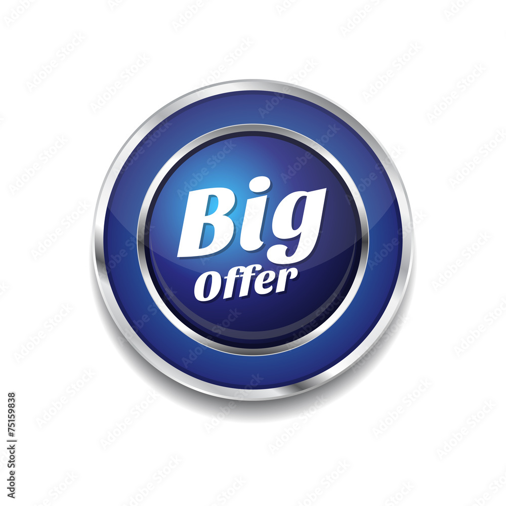 Big Offer Blue Vector Icon Button Big Offer Blue Vector Icon Button