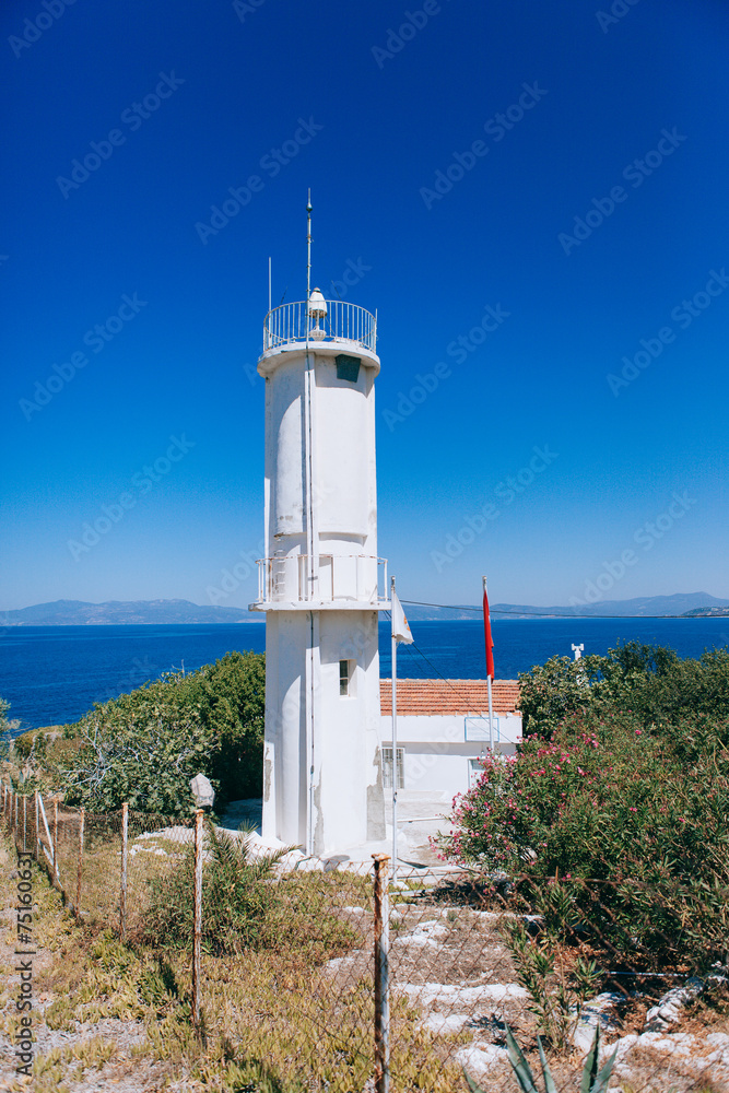Bird Island in Kusadasi. Lighthouse.