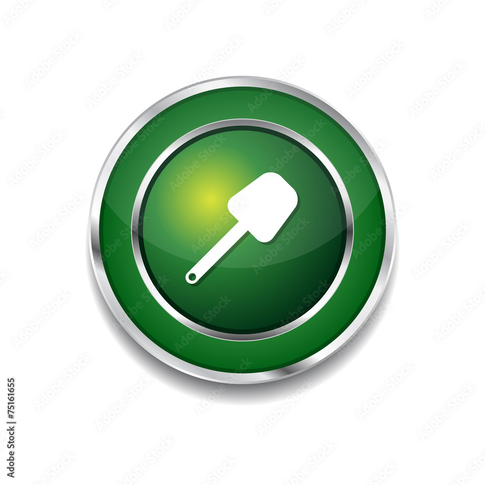 Shoval Green Vector Icon Button Shoval Green Vector Icon Button