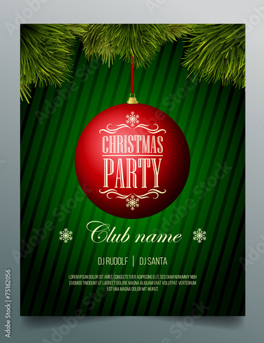 Christmas party flyer template - 8.5x11 inches