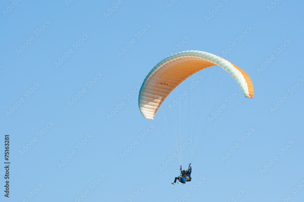 First flight with a tandem paragliding instructor First flight with a tandem paragliding instructor
