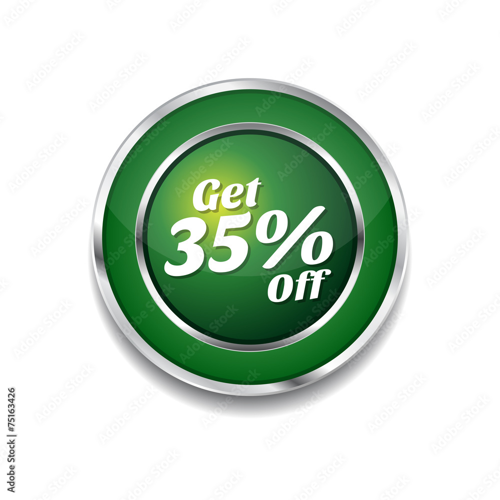 Get 35 percent Green Vector Icon Button Get 35 percent Green Vector Icon Button