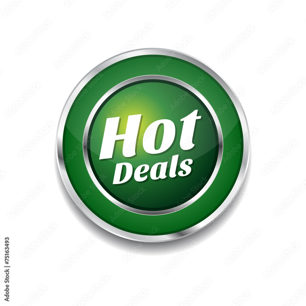 Hot Deals Green Vector Icon Button Hot Deals Green Vector Icon Button