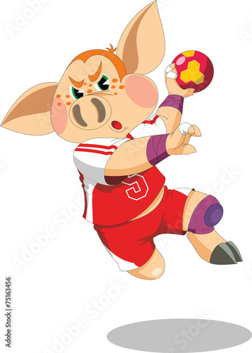 piglet is handball player