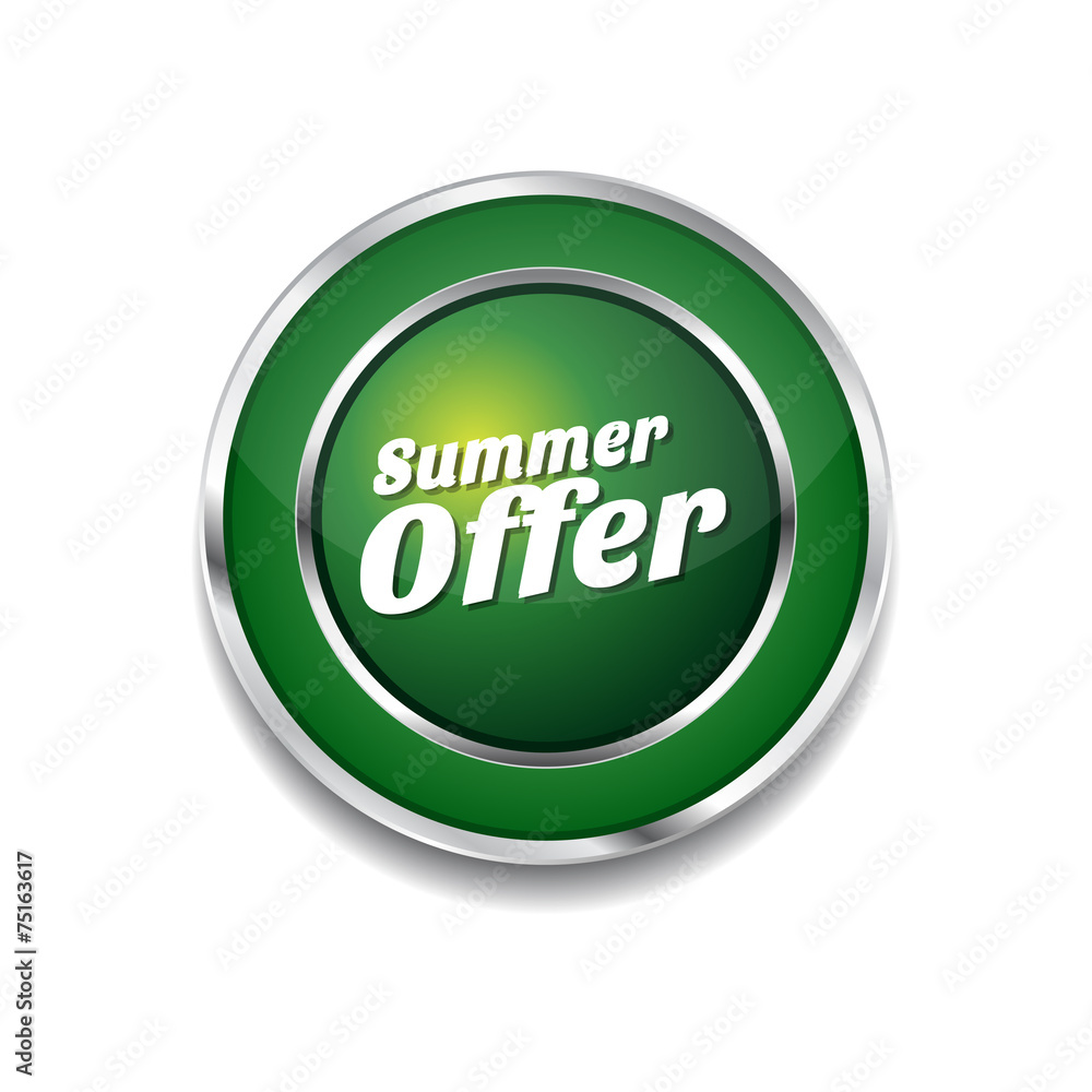 Summer Offers Green Vector Icon Button Summer Offers Green Vector Icon Button
