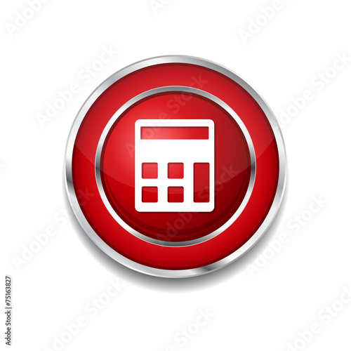 Calculator Red Vector Icon Button