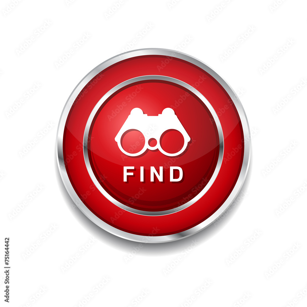 Find Red Vector Icon Button Find Red Vector Icon Button