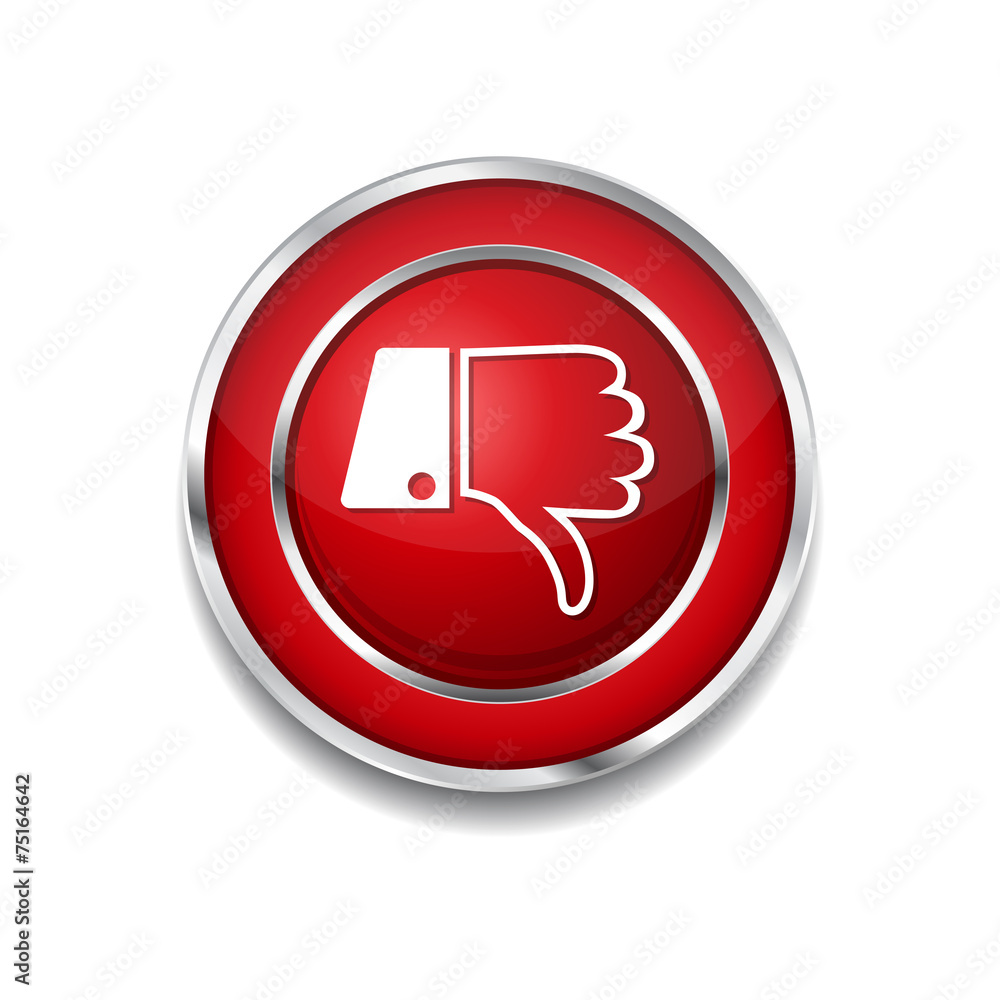 Thumbs Down Red Vector Icon Button Thumbs Down Red Vector Icon Button