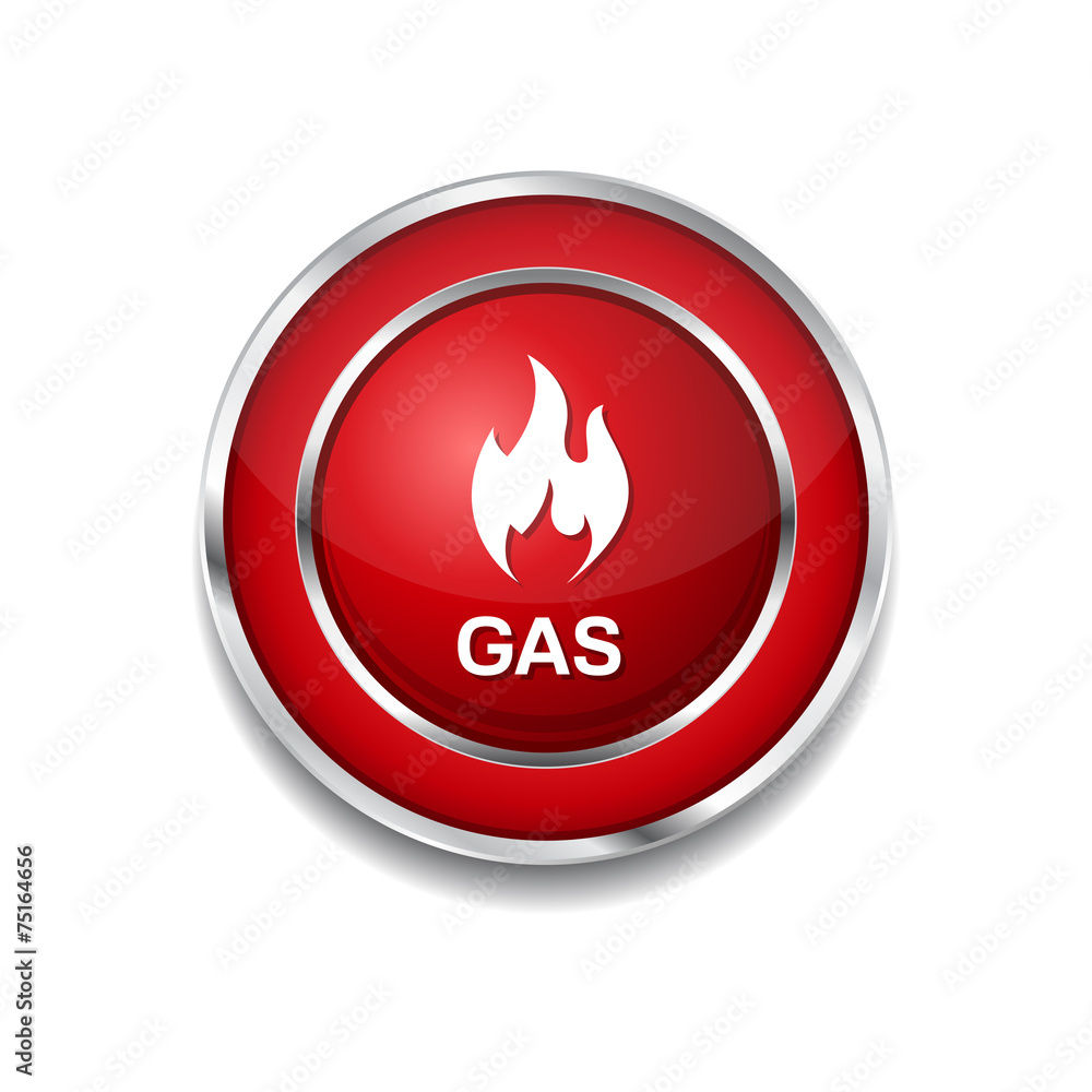 Gas Sign Red Vector Icon Button Gas Sign Red Vector Icon Button