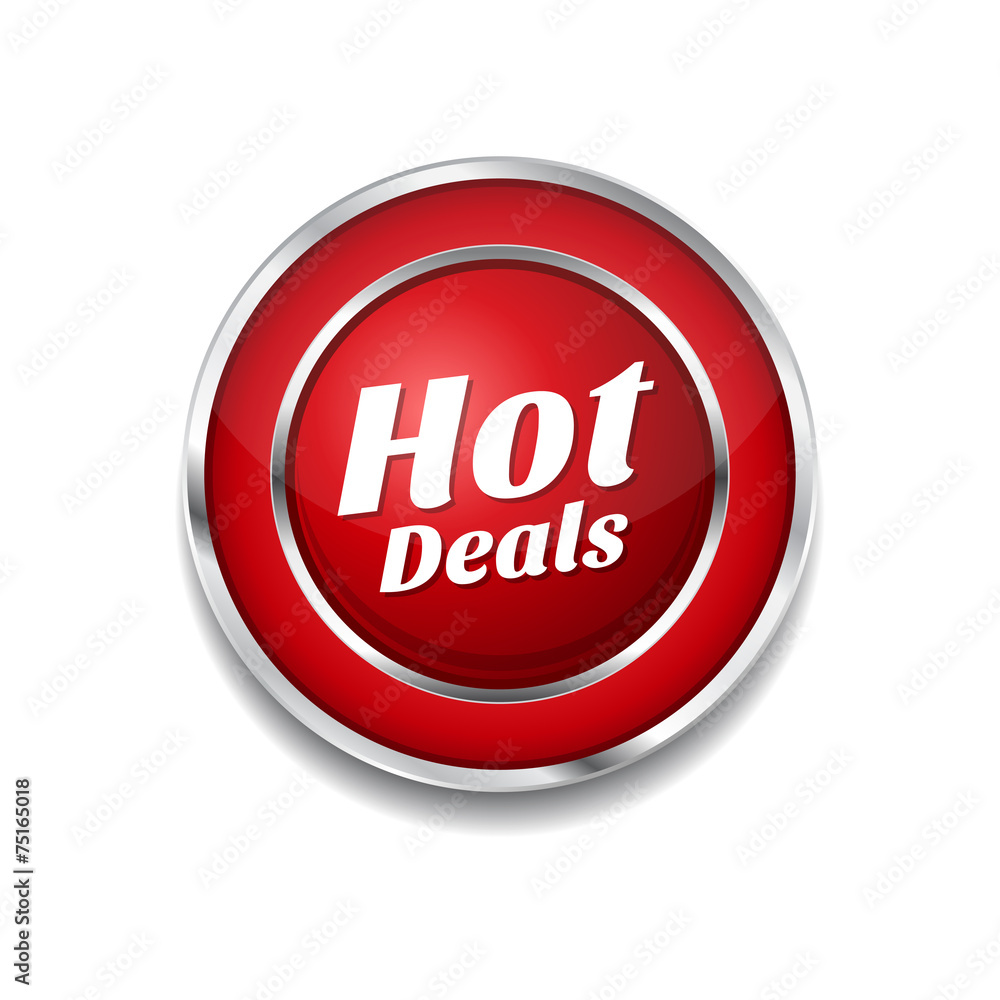 Hot Deals Red Vector Icon Button Hot Deals Red Vector Icon Button