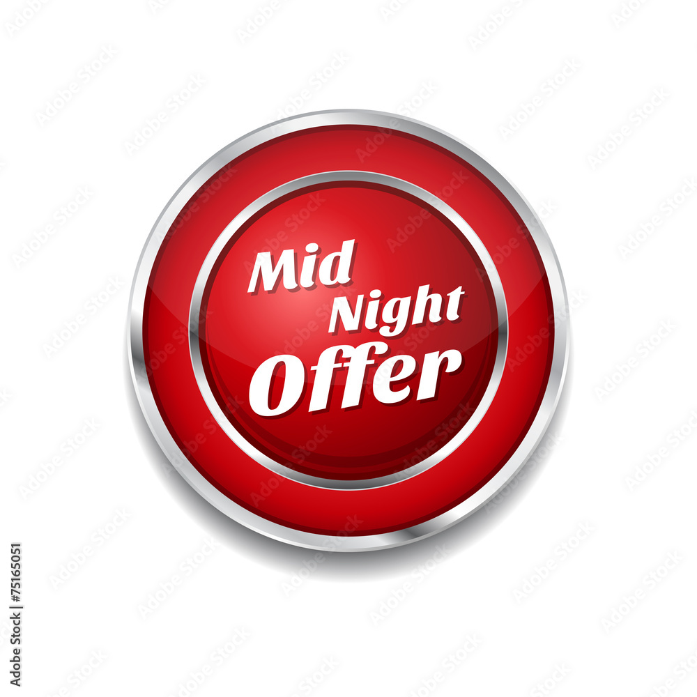 Midnight Offer Red Vector Icon Button Midnight Offer Red Vector Icon Button