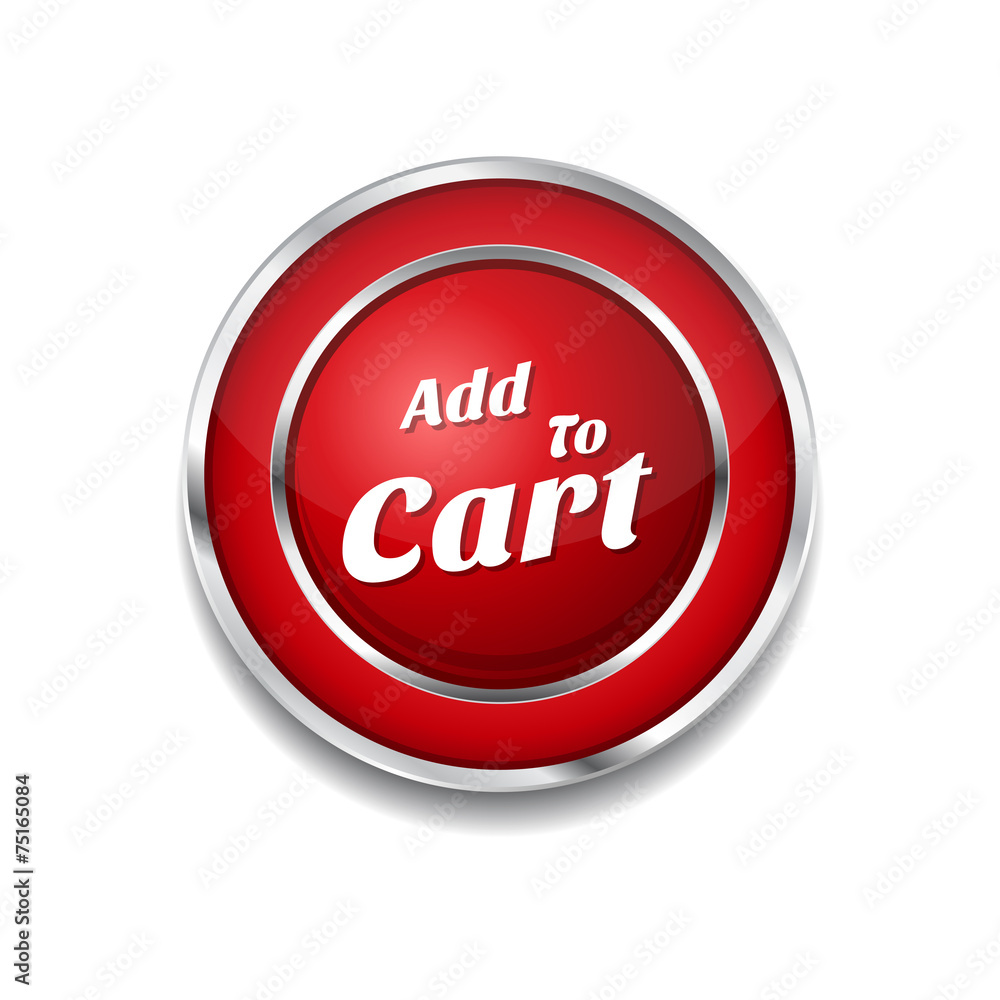 Add To Cart Red Vector Icon Button Add To Cart Red Vector Icon Button