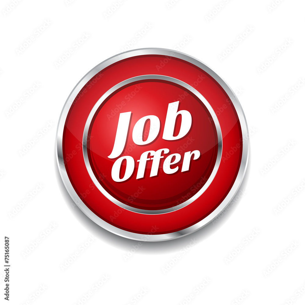 Job Offer Red Vector Icon Button