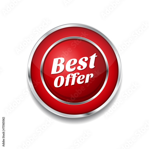 Best Offer Red Vector Icon Button