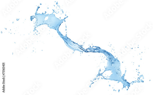 Blue water splashing