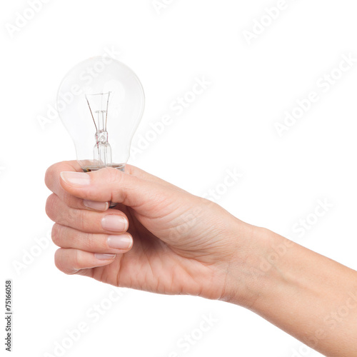 Light bulb in woman's hand