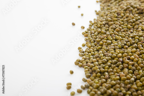 Mung beans with white copy space