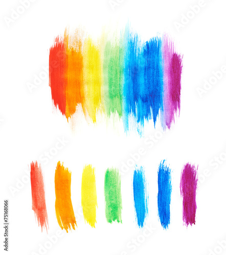 Rainbow gradient made with paint strokes