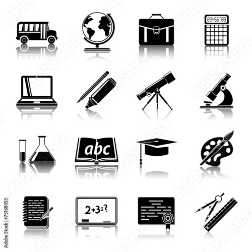 Education icons set