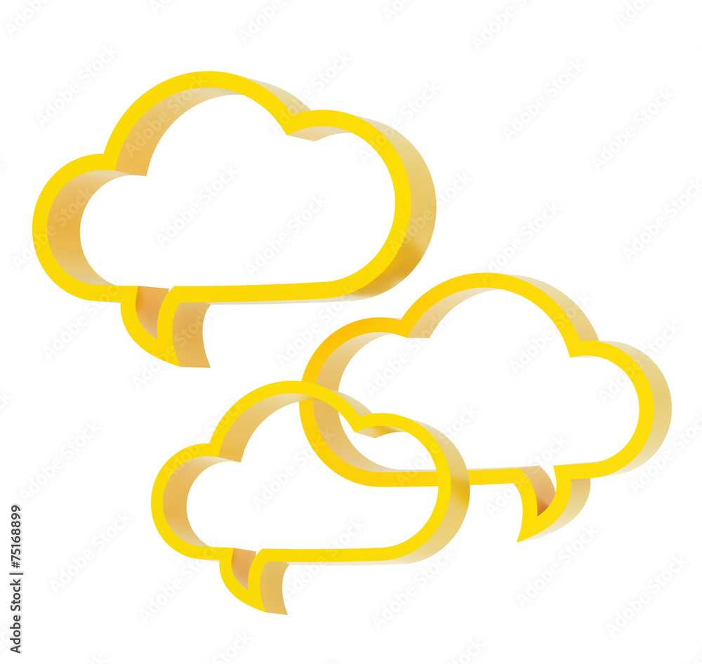 Three cloud shaped text bubbles Three cloud shaped text bubbles