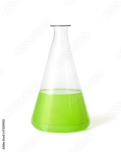 Chemistry flask. Isolated on white background 