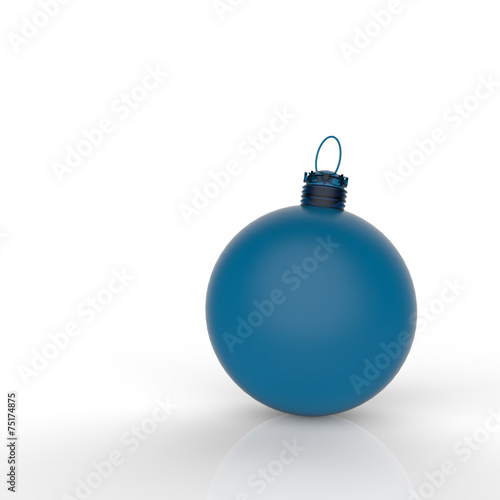 Empty 3d blue Christmas ornament