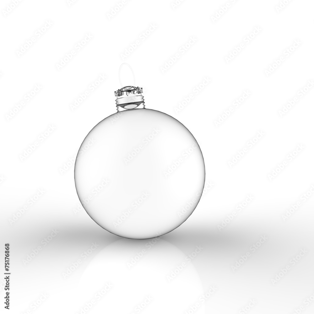 Christmas ball ornaments on white background