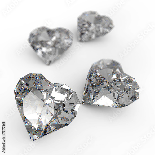 diamond heart shape on white surface