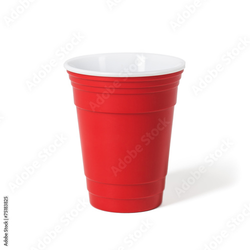 Original red cup. Isolated on white background. 
