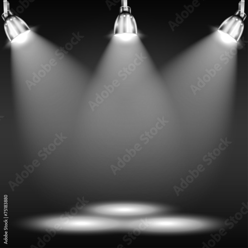 Illuminated Floor In Dark Room