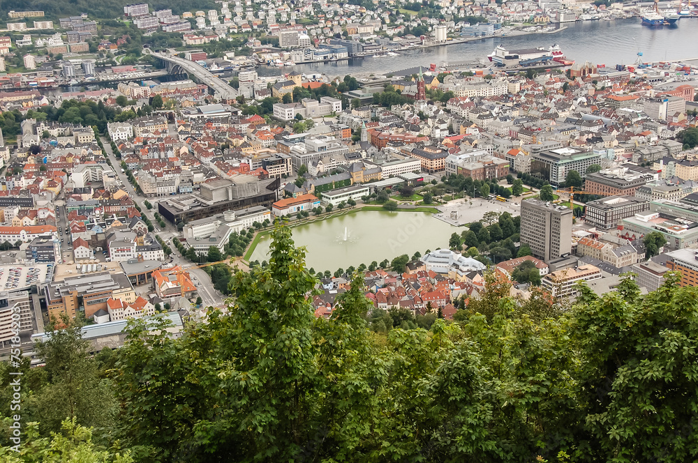 Obraz premium Bergen view from floyen