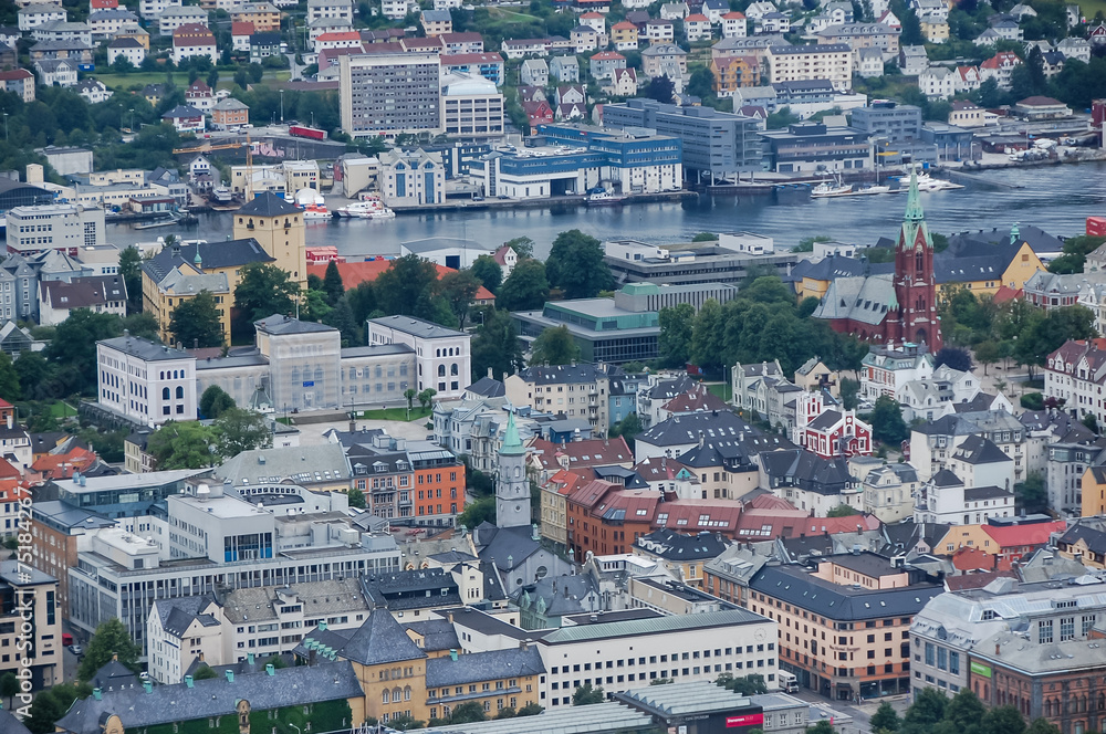 Obraz premium Bergen view from floyen