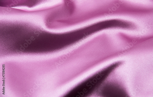 Pink silk drapery.