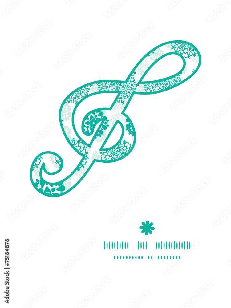 Fototapeta premium Vector abstract green decorative circles stars striped gclef