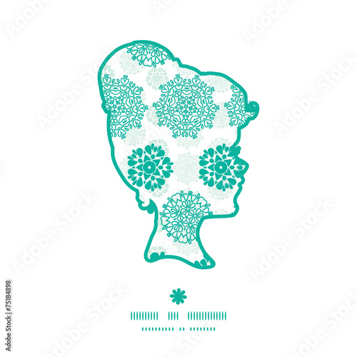 Vector abstract green decorative circles stars striped girl