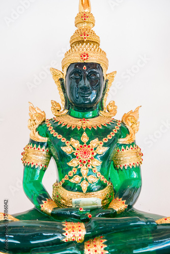 The Emerald Buddha on White Wall photo