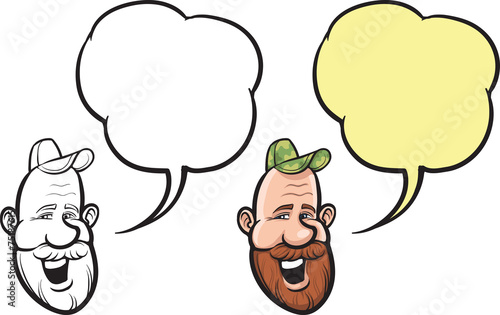 cartoon smiling man with red beard face