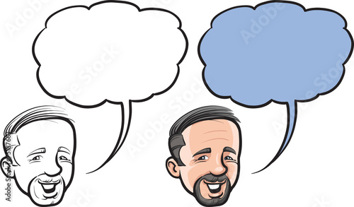 cartoon smiling balding man face
