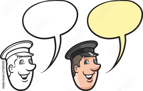 cartoon smiling chauffeur face