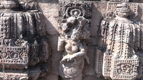 carvings   in  ancient Surya Temple Konark, Odisha, India