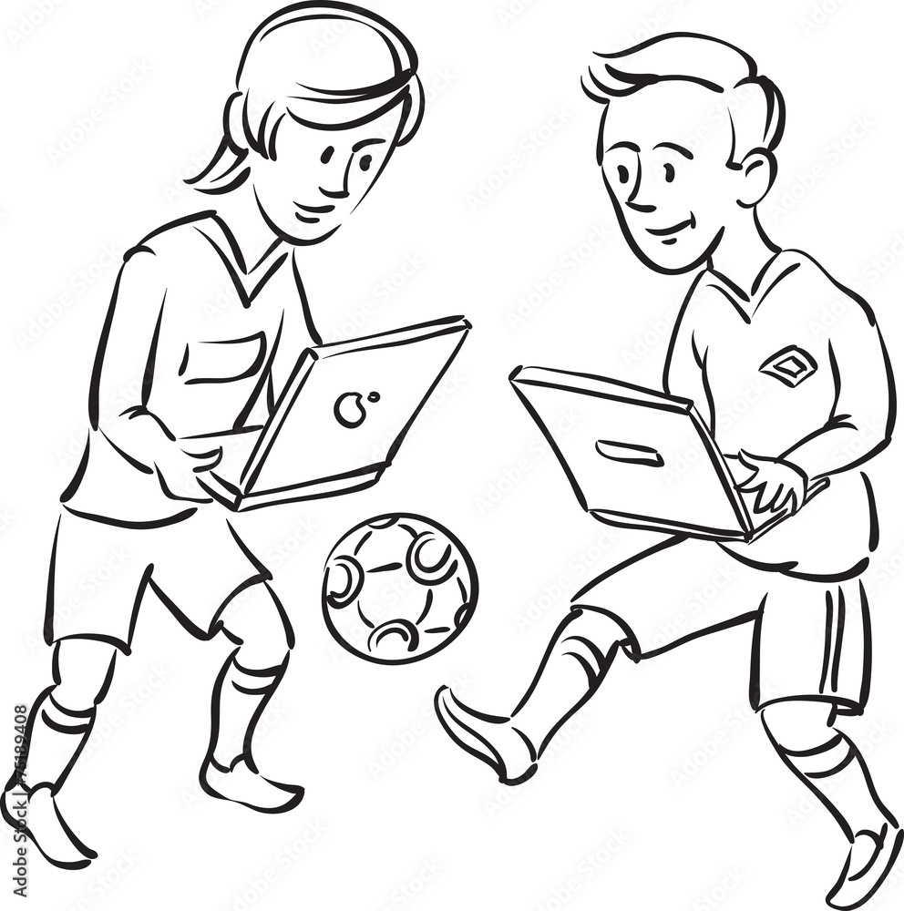 whiteboard drawing - internet soccer