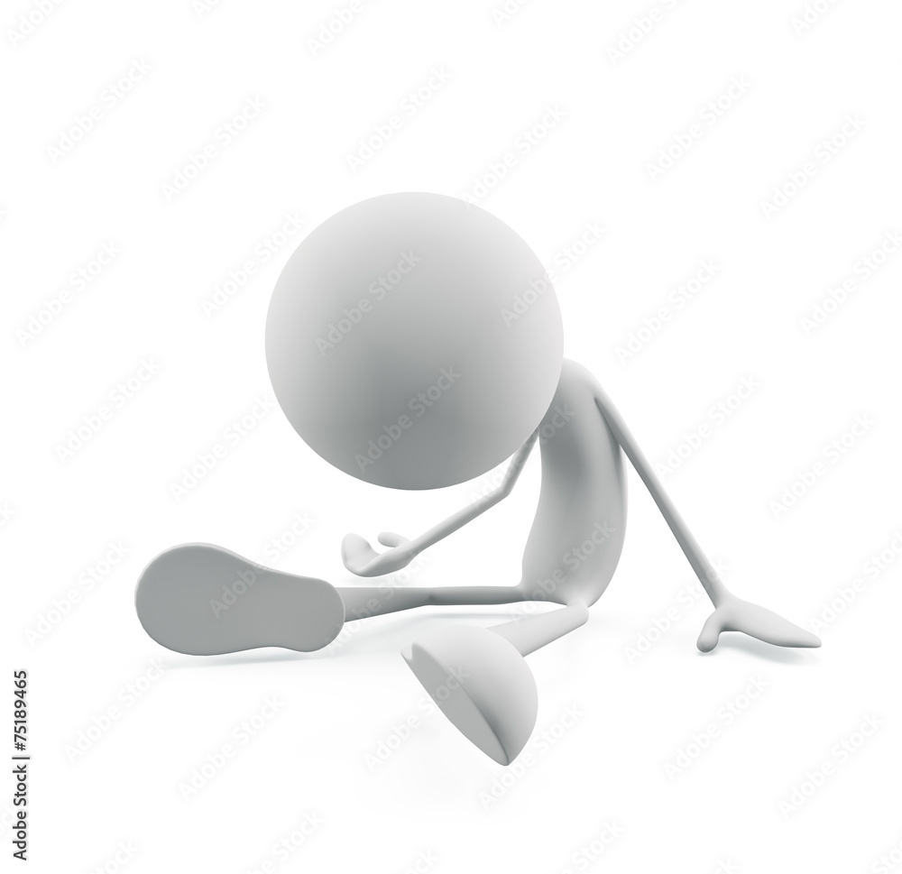 White character with sad pose White character with sad pose