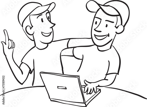 whiteboard drawing - internet friends