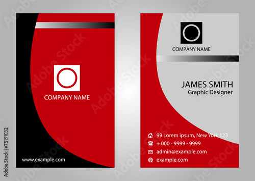 Business card with red color