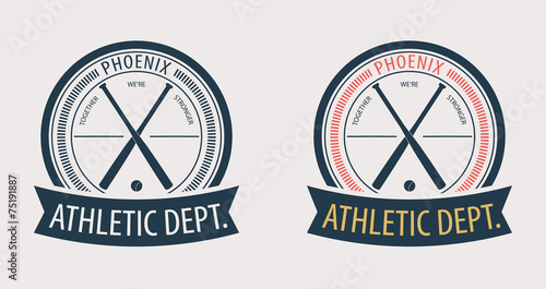 Phoenix Athletic Dept. emblem vector illustration, eps10