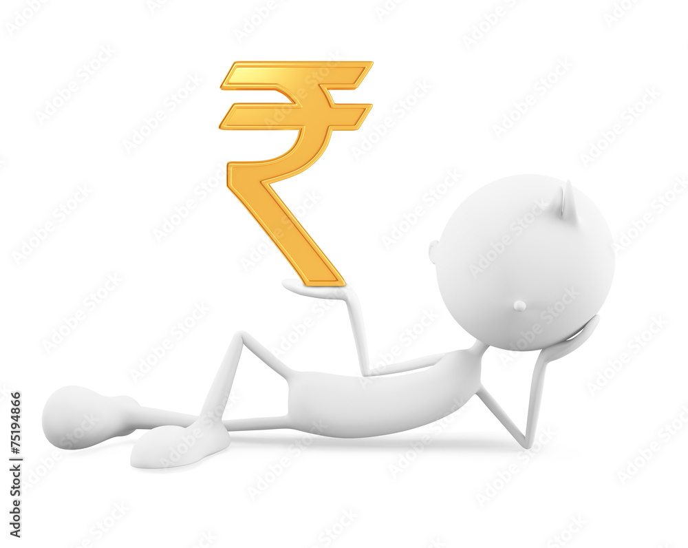 White character with rupee sign