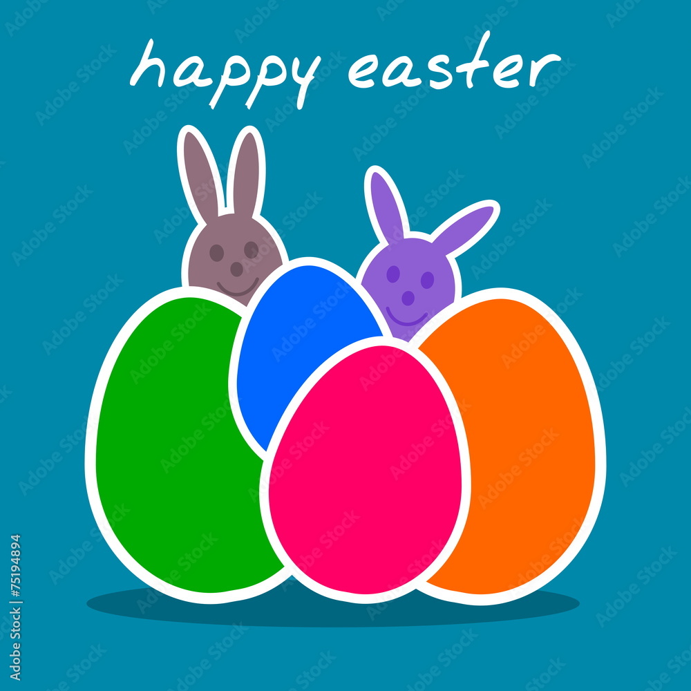 easter eggs with rabbits easter eggs with rabbits