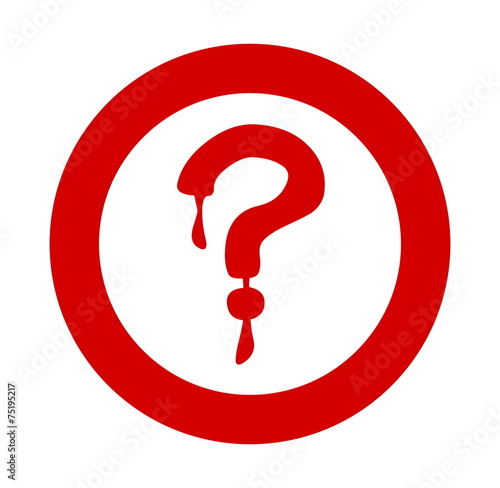 question mark red bloody